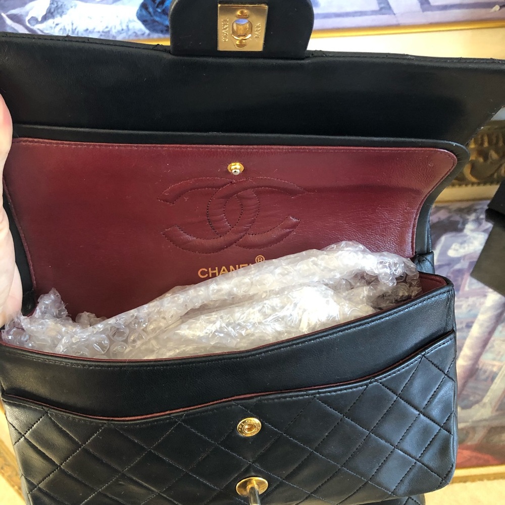 Chanel Medium 25 Double Flap Black with 24K Gold - Picture 12 of 15
